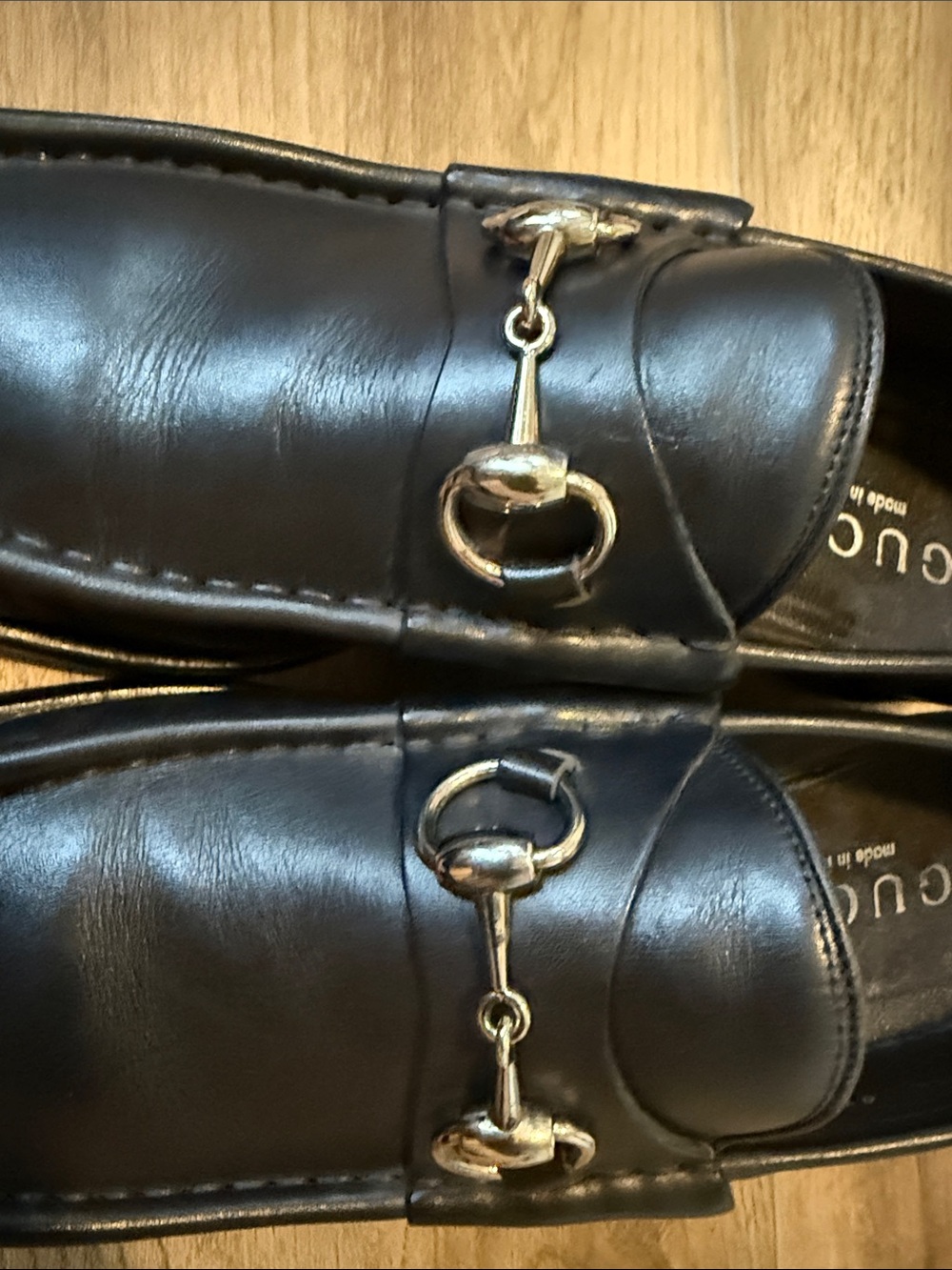 Gucci Black Leather Horsebit Slip-On Loafers - Picture 7 of 12